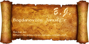 Bogdanovics Január névjegykártya